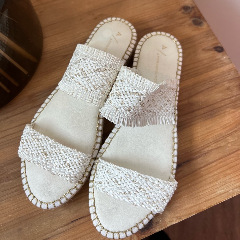 Anthropologie woven white sandals - Picture 2 of 7